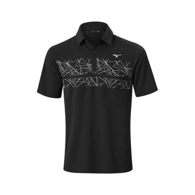 Camisa Polo Mizuno Breath Thermo Estampados Hombre Negros - Chile M867KTMJUH